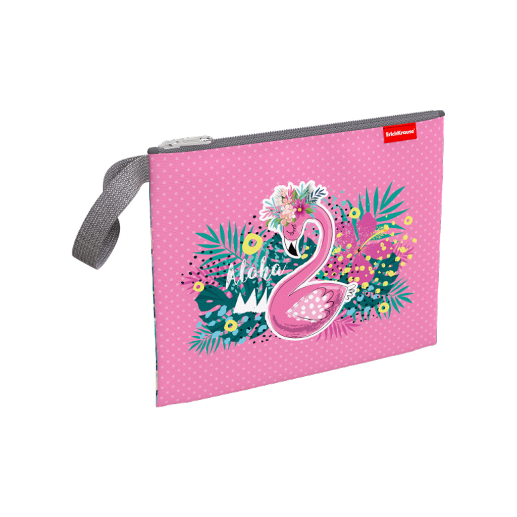 

Папка текстильная на молнии ErichKrause Rose Flamingo, A5+
