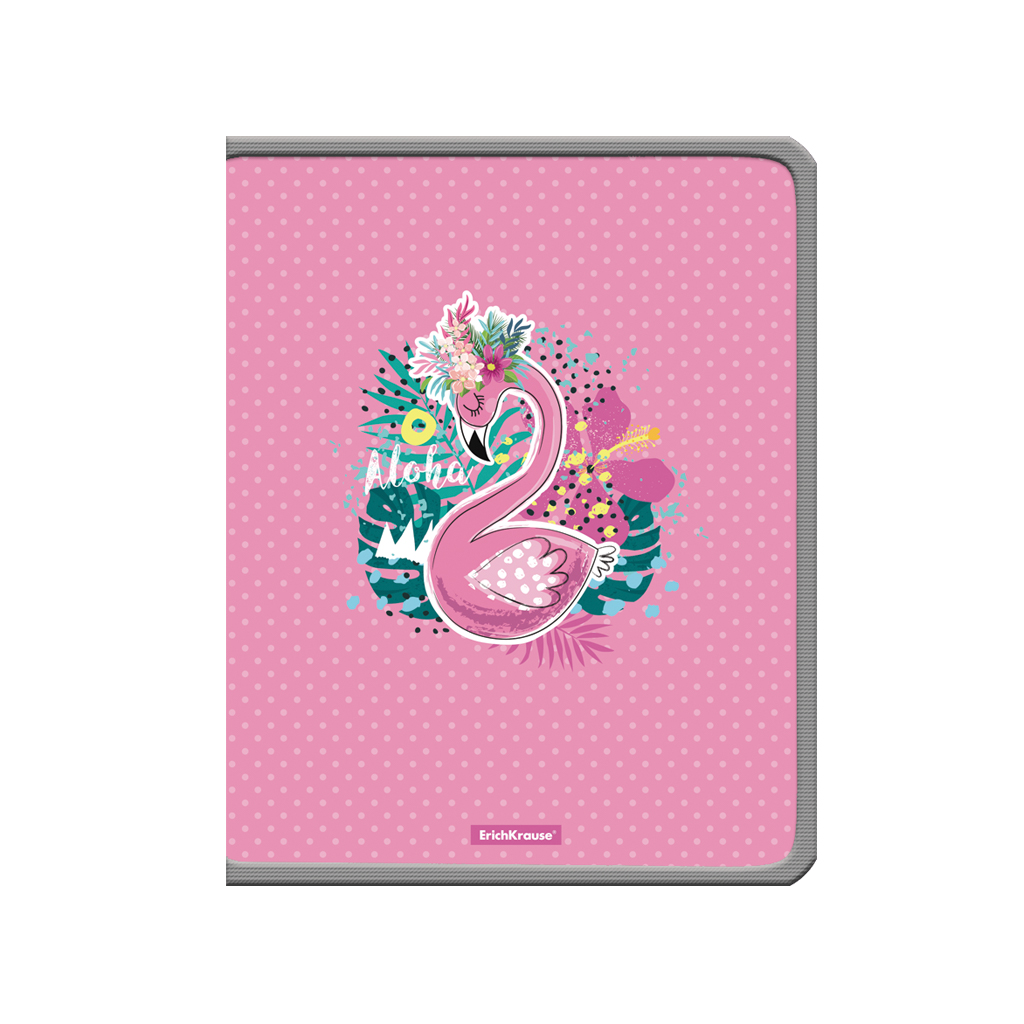 

Папка для тетрадей ErichKrause Rose Flamingo на молнии пластиковая А4+, Розовый