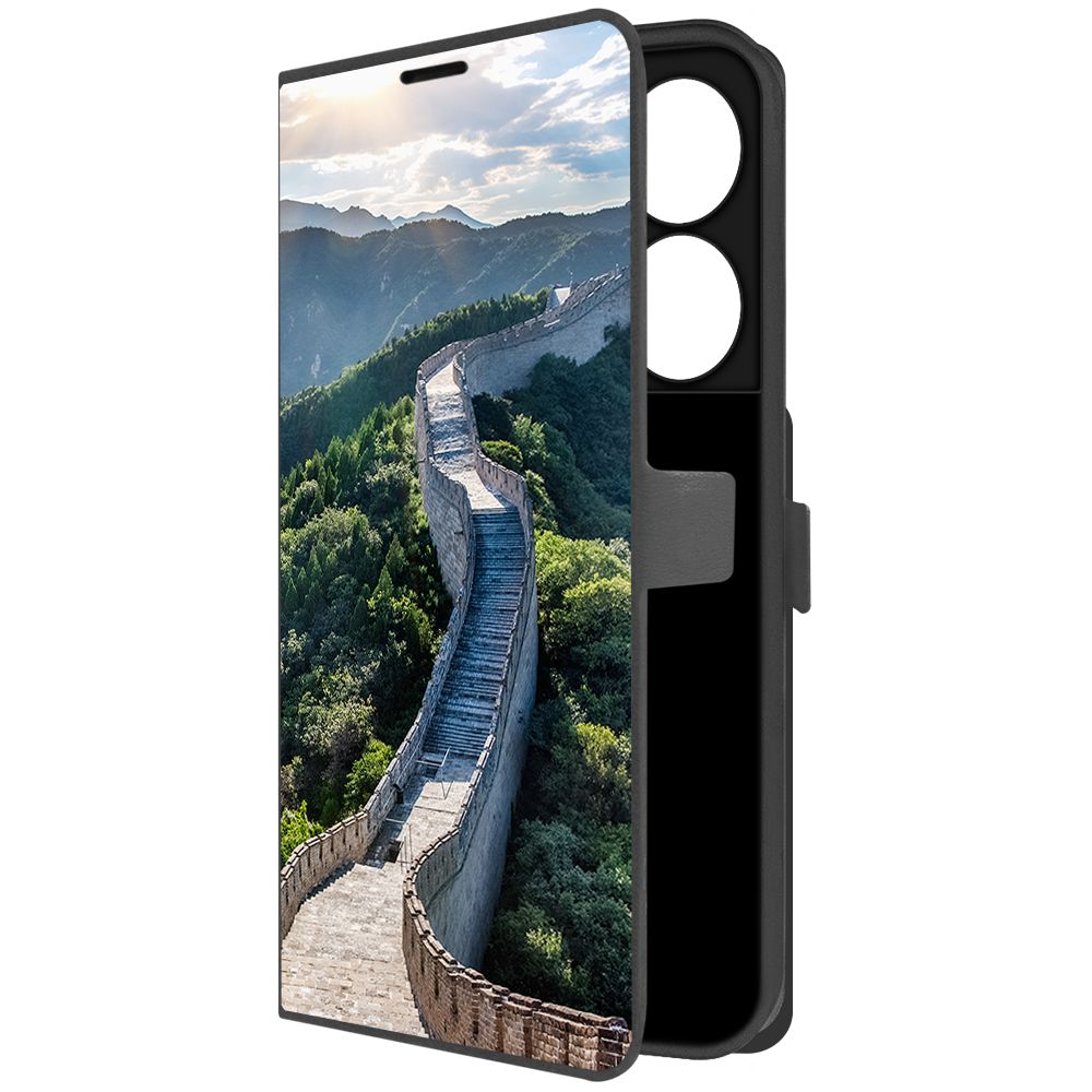 

Чехол-книжка Krutoff Eco Book для Vivo Y27 4G Китай, Великая Стена (черный)