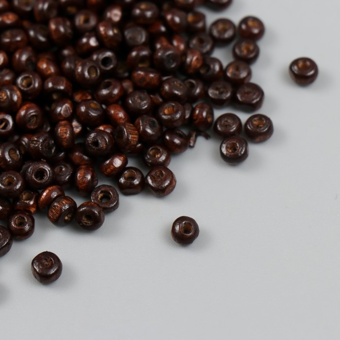 

Бусины для творчества дерево "Темно-коричневые" d=0,4 см набор 20 гр, Коричневый