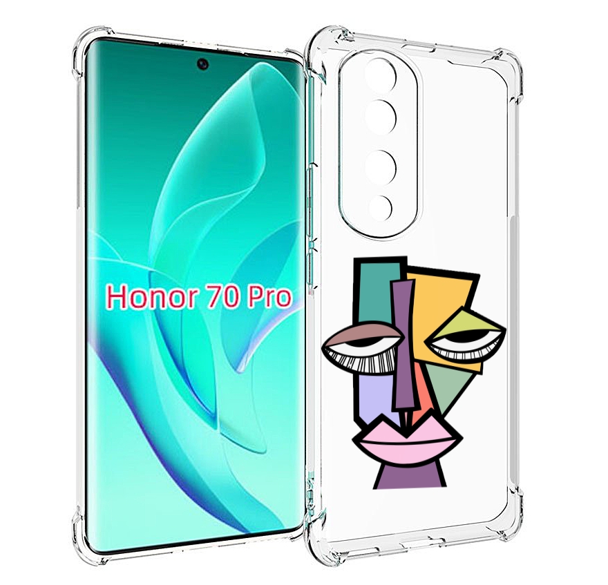 

Чехол MyPads лицо из квадратиков с глазами женский для Honor 70 Pro / 70 Pro Plus, Прозрачный, Tocco