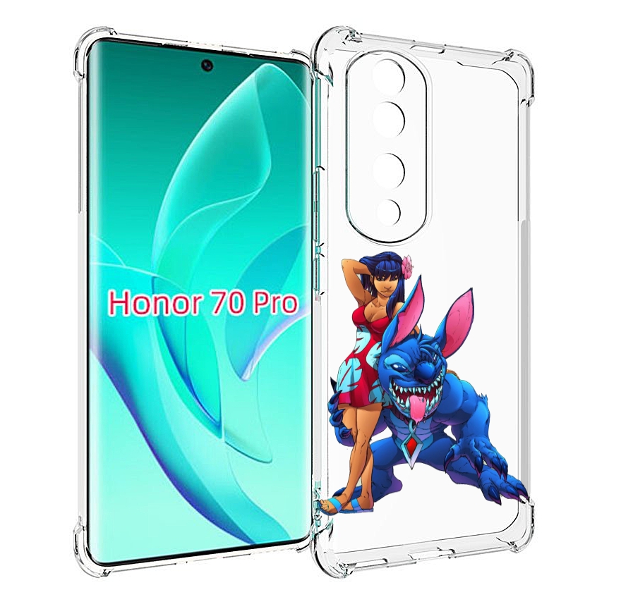 

Чехол MyPads лило и накаченный стич детский для Honor 70 Pro / 70 Pro Plus, Прозрачный, Tocco
