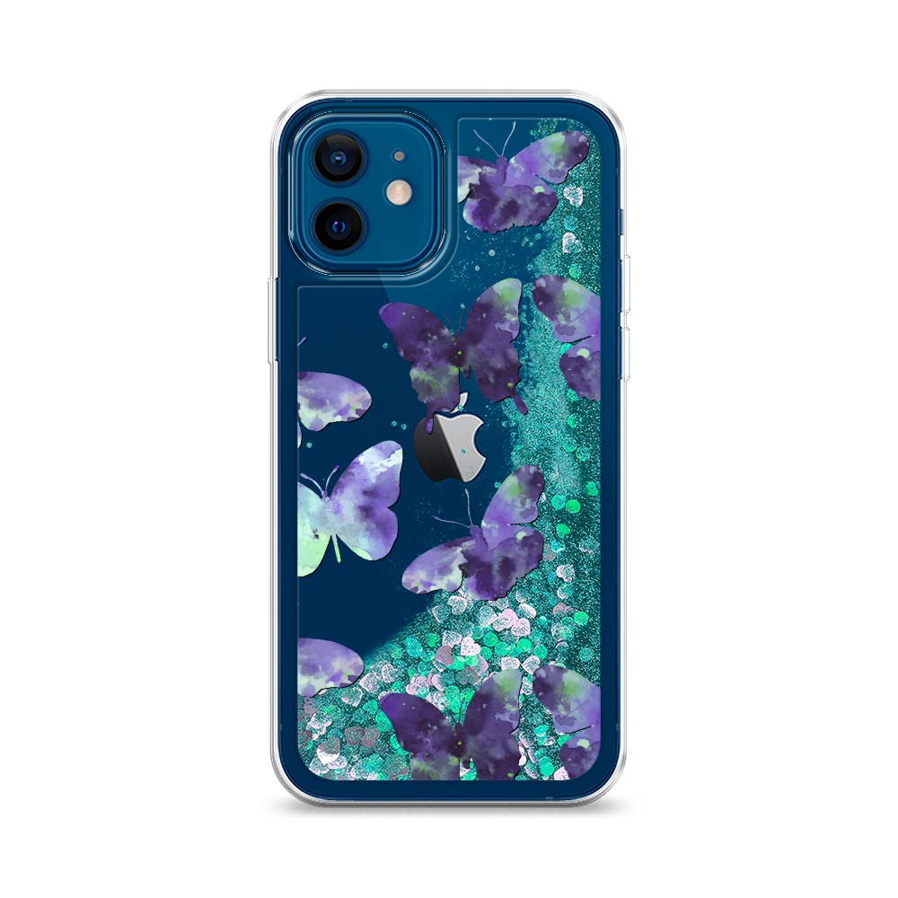 

Жидкий чехол с блестками "Бабочки отпечатки" на Apple iPhone 12, 12595-1