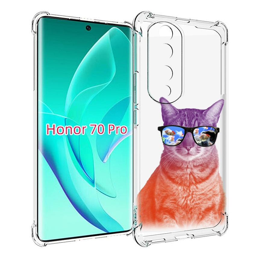 

Чехол MyPads крутой кот-2 для Honor 70 Pro / 70 Pro Plus, Прозрачный, Tocco