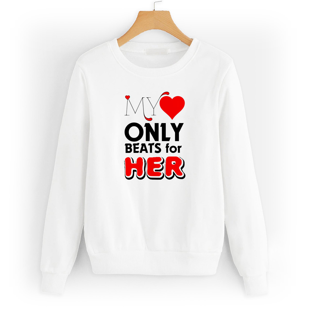 

Свитшот белый CoolPodarok MY ONLY HER, 6W043501