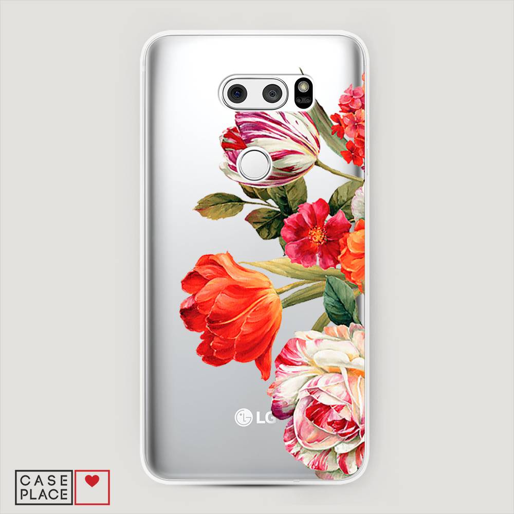 

Чехол Awog на LG V35 ThinQ "Весенний букет", Красный;розовый;зеленый, 83650-8