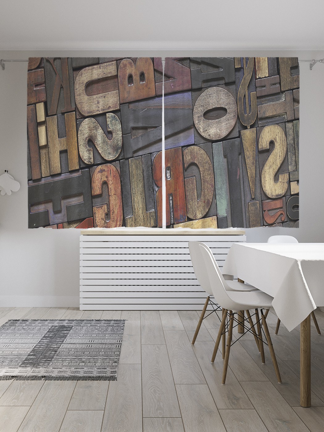 

Классические шторы JoyArty "Буквенный хаос", серия Oxford DeLux, 2 полотна 145x180 см, Буквенный хаос