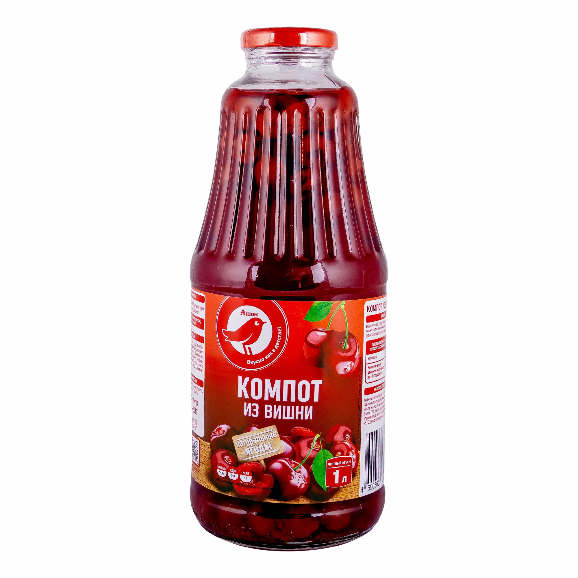 

Компот АШАН Красная птица из вишни, 1 л