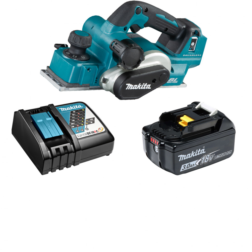 Рубанок аккумуляторный Makita DKP181RF 18В LXT, 3Ач и з/у устройство для заточки ножей sturm