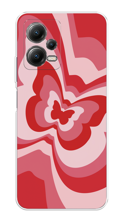

Чехол на Xiaomi Poco X5 5G "Бабочка в стиле хиппи", Красный;розовый, 317950-1
