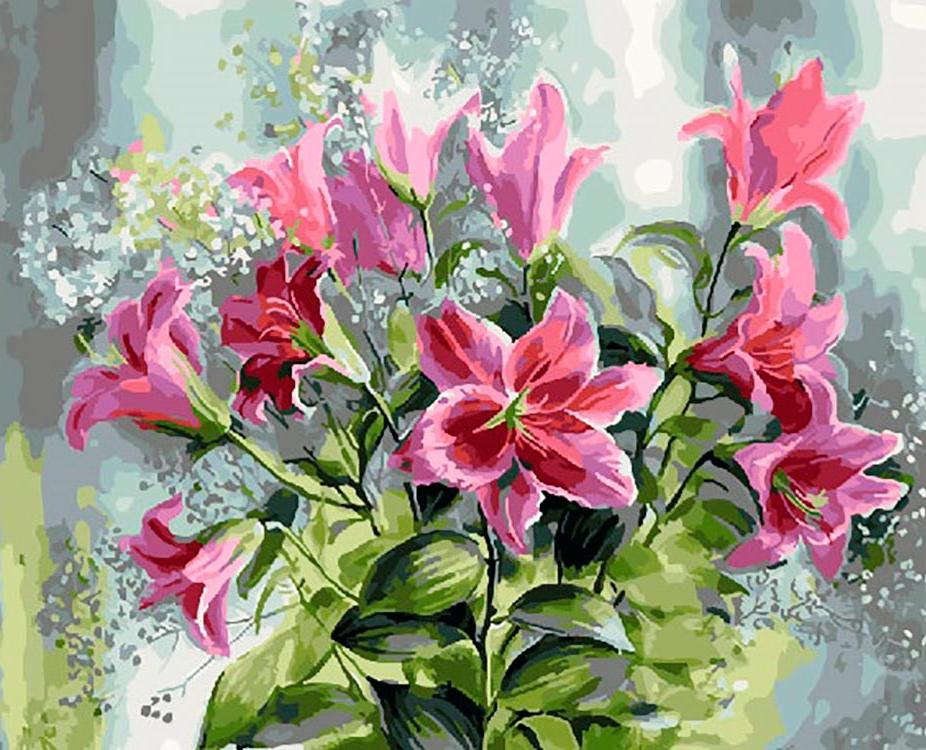 

Картина по номерам Paintboy Розовые лилии, 40x50 см, Розовые лилии