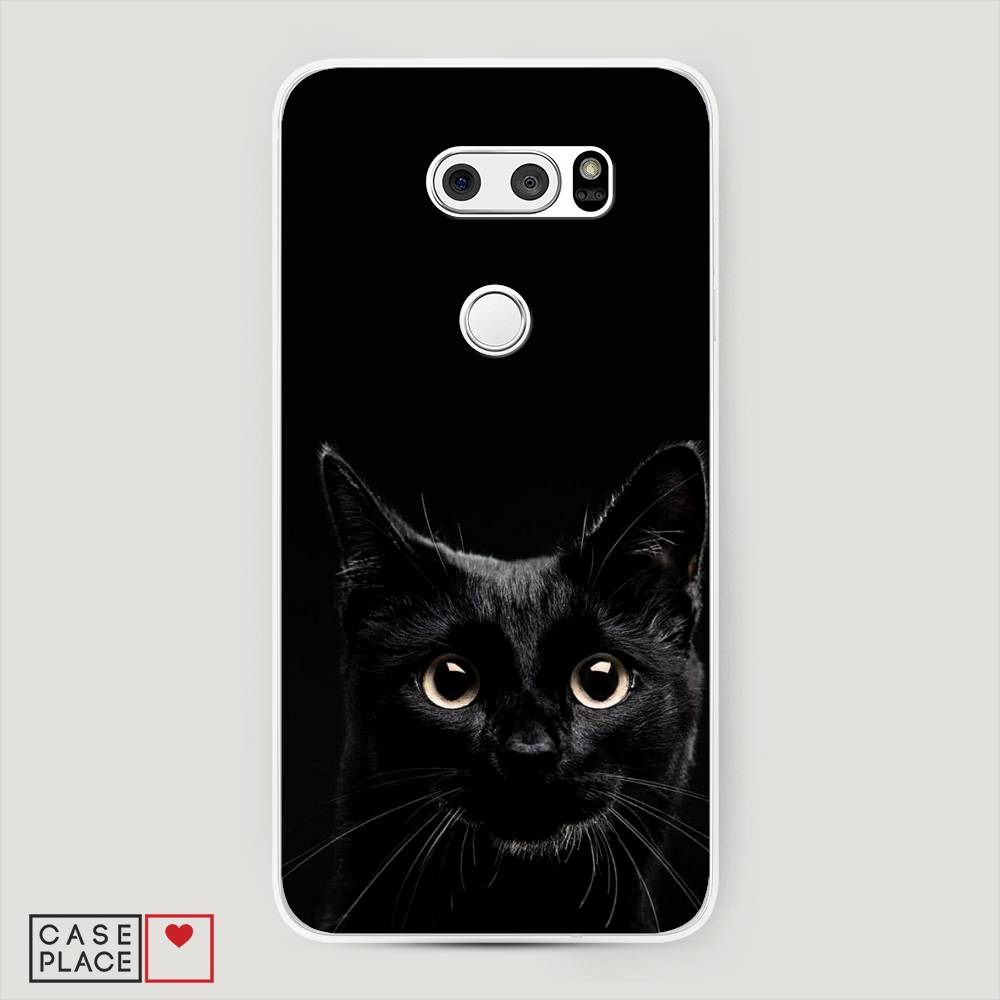 

Чехол Awog на LG V35 ThinQ "Добрый кот", Черный, 83650-1