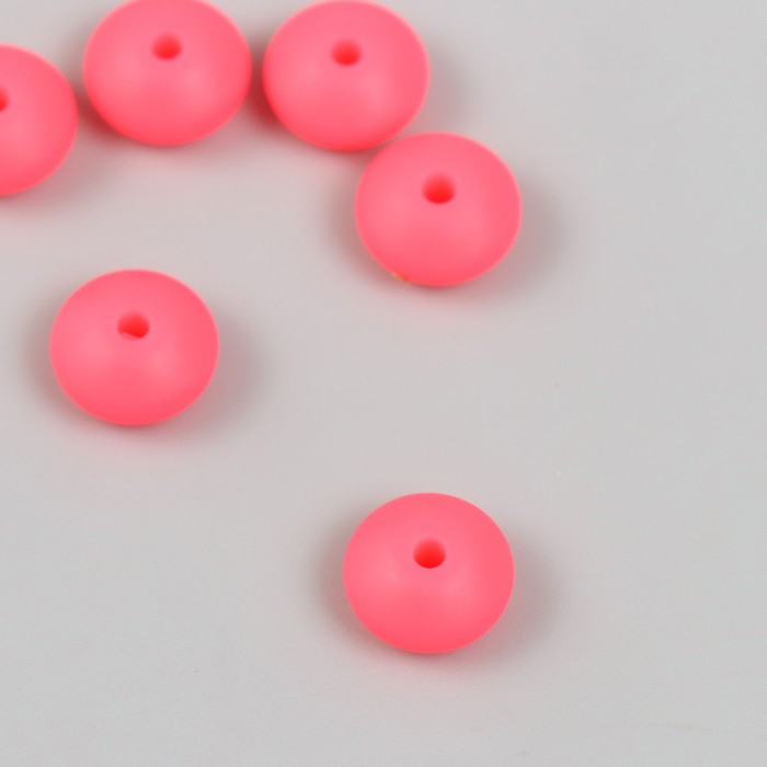 

Бусина силикон Сплющенная коралл d=1,2 см (6 шт.), Красный