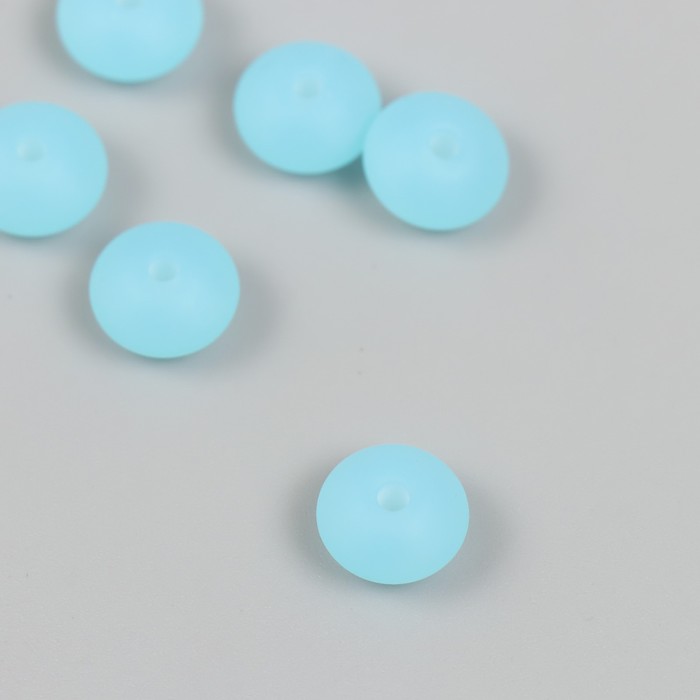 

Бусина силикон Сплющенная голубой лед d=1,2 см (6 шт.)