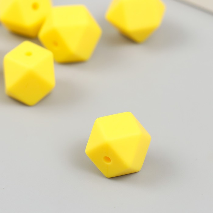 

Бусина силикон Многогранник ярко-желтая d=1,4 см (6 шт.), Желтый