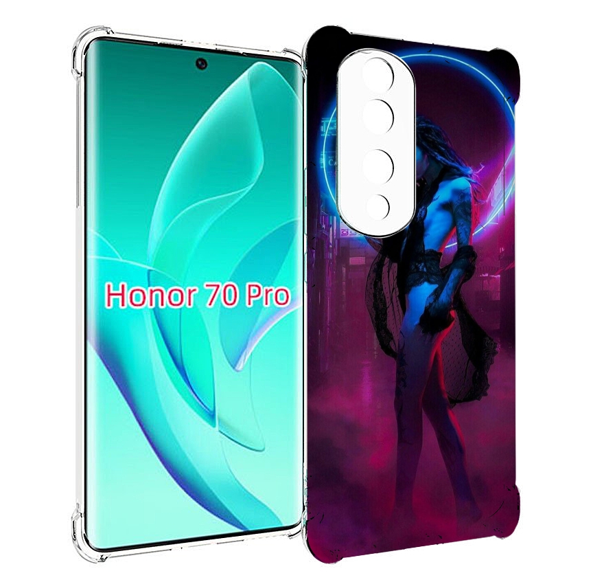 

Чехол MyPads красивая девушка в дыму неон женский для Honor 70 Pro / 70 Pro Plus, Прозрачный, Tocco