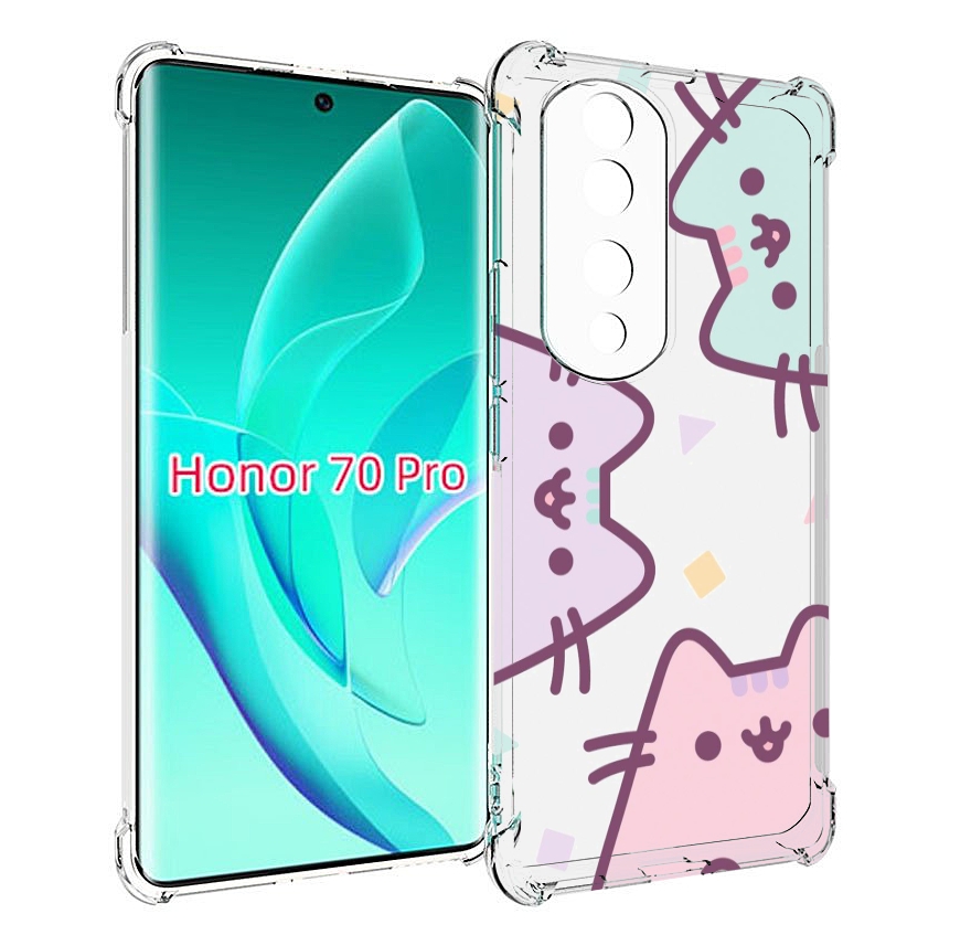 

Чехол MyPads котики зеленый фиолетовый розовый женский для Honor 70 Pro / 70 Pro Plus, Прозрачный, Tocco
