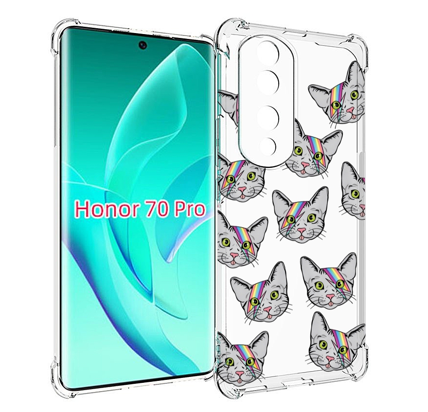 

Чехол MyPads кот-с-молнией-на-лбу для Honor 70 Pro / 70 Pro Plus, Прозрачный, Tocco