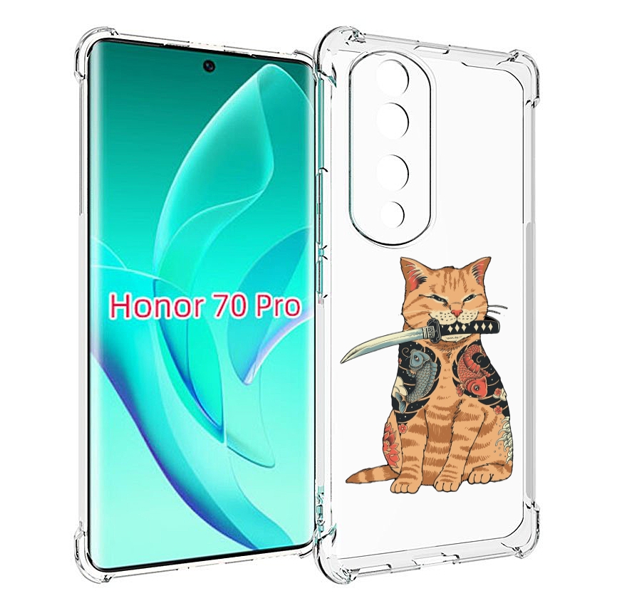 

Чехол MyPads кот-с-катаной для Honor 70 Pro / 70 Pro Plus, Прозрачный, Tocco