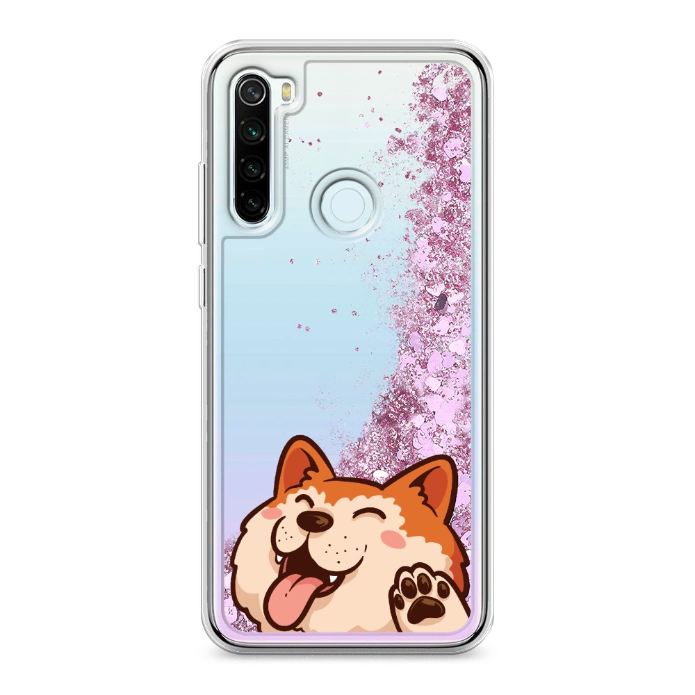 

Жидкий чехол с блестками "Акита-ину машет" на Xiaomi Redmi Note 8T