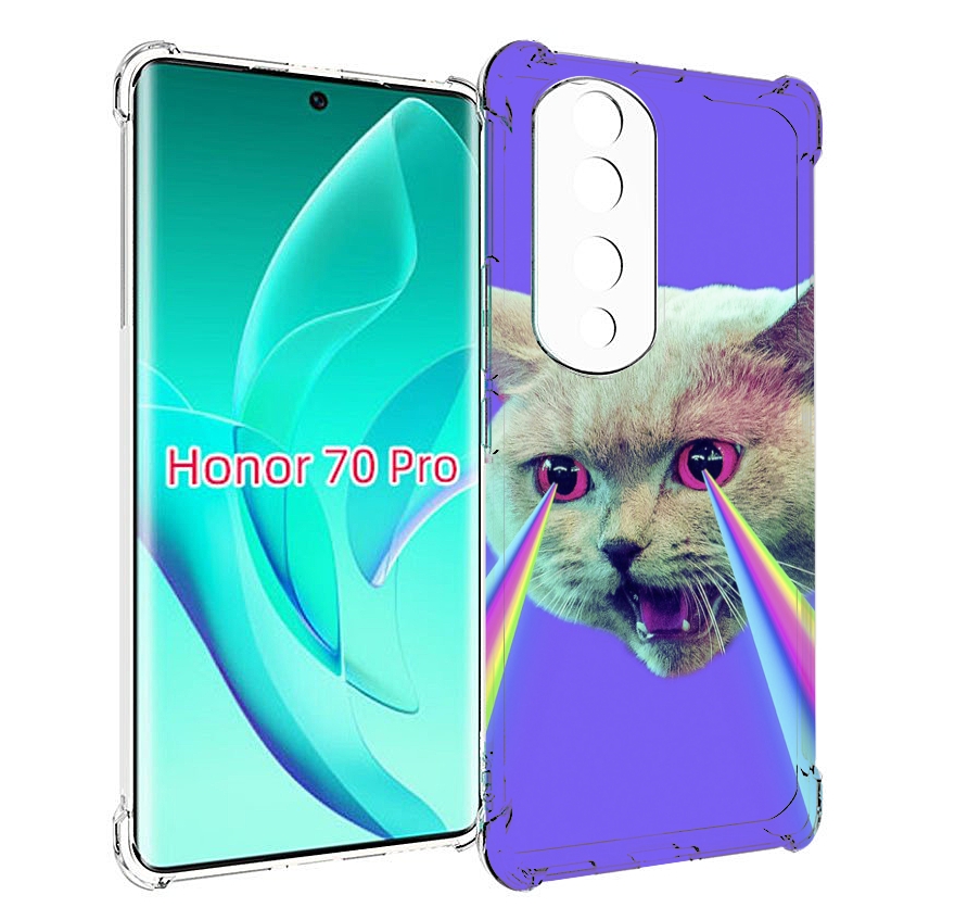 

Чехол MyPads кот с радугой в глазах для Honor 70 Pro / 70 Pro Plus, Прозрачный, Tocco