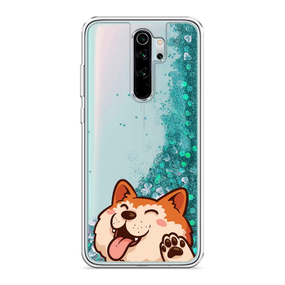 

Жидкий чехол с блестками "Акита-ину машет" на Xiaomi Redmi Note 8 Pro, 36695-1