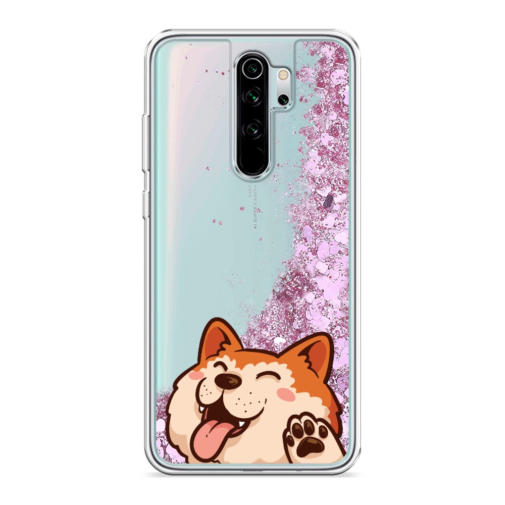 

Жидкий чехол с блестками "Акита-ину машет" на Xiaomi Redmi Note 8 Pro