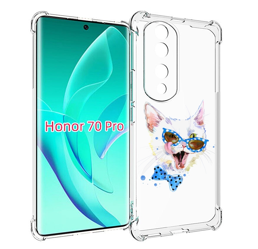 

Чехол MyPads белый кот для Honor 70 Pro / 70 Pro Plus, Прозрачный, Tocco