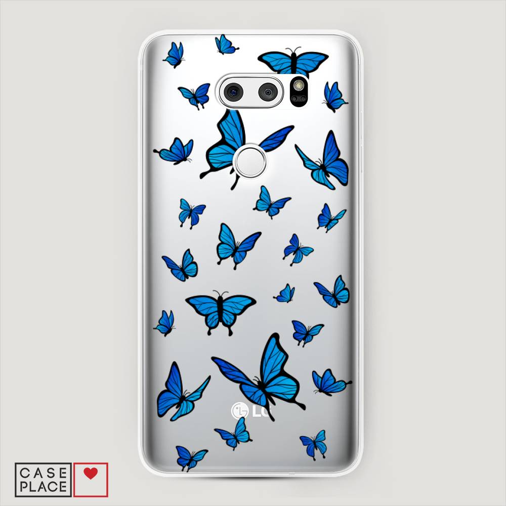 

Чехол Awog на LG V35 ThinQ "Синие бабочки", Синий;белый, 83650-1