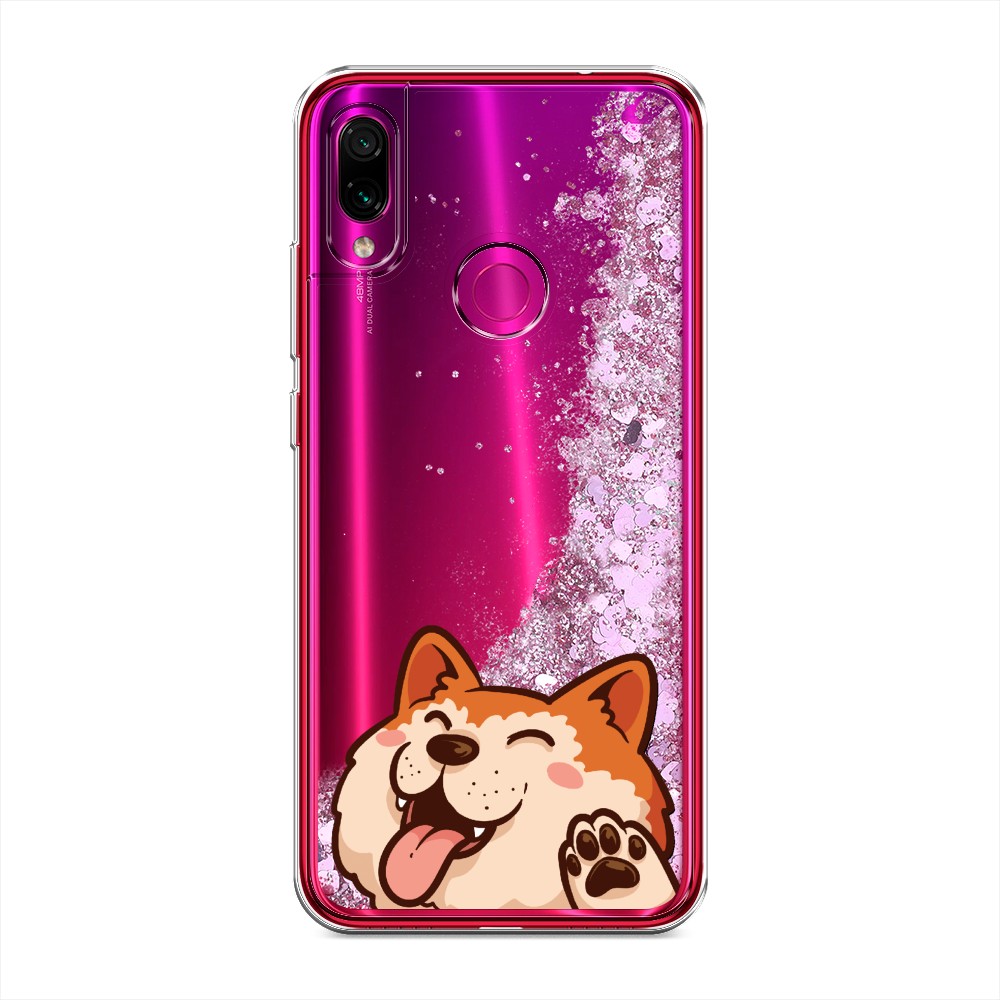 

Жидкий чехол с блестками "Акита-ину машет" на Xiaomi Redmi Note 7
