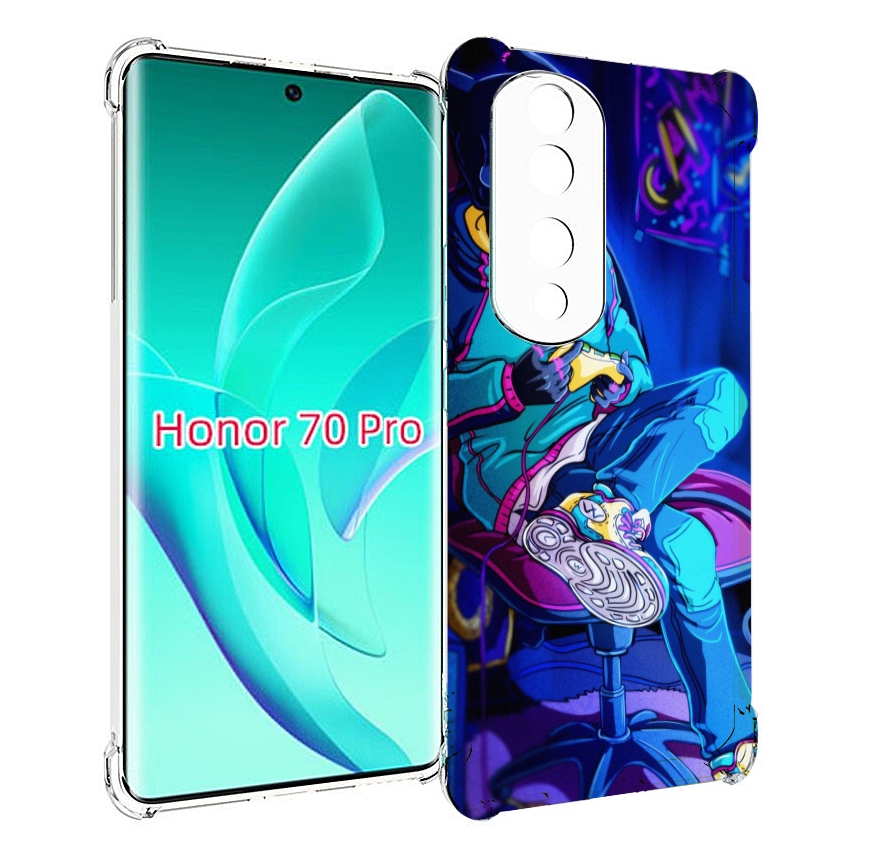 

Чехол MyPads киберпанк игрок для Honor 70 Pro / 70 Pro Plus, Прозрачный, Tocco