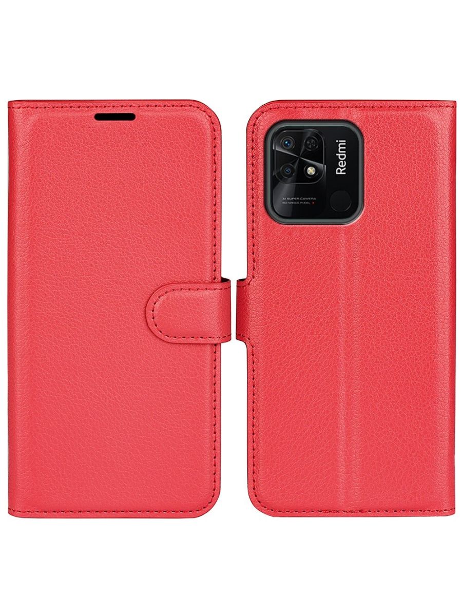 

Чехол Wallet для смартфона Xiaomi Redmi 10C красный