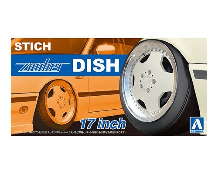 

06117 Aoshima 1/24 Комплект колёс Stich Zauber Dish 17inch, 06117