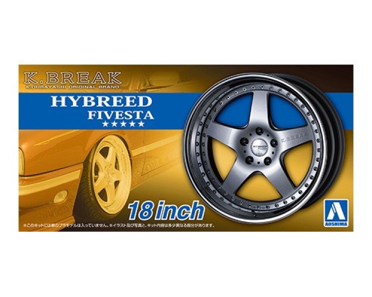 

06112 Aoshima 1/24 Комплект колёс K-Break Hybreed Fivesta 18inch, 06112