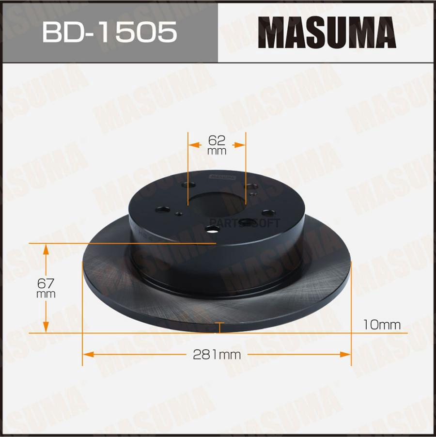 MASUMA Диск тормозной MASUMA rear CAMRY / ASV50L.RUS [уп.2]