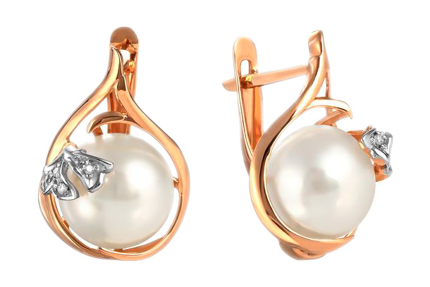 

Серьги из красного золота с жемчугом Примаэксклюзив 290-1-996R, 290-1-996R