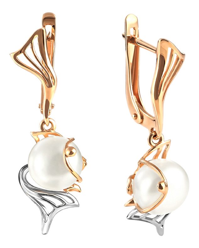 

Серьги из красного золота с жемчугом Примаэксклюзив 290-1-989R, 290-1-989R