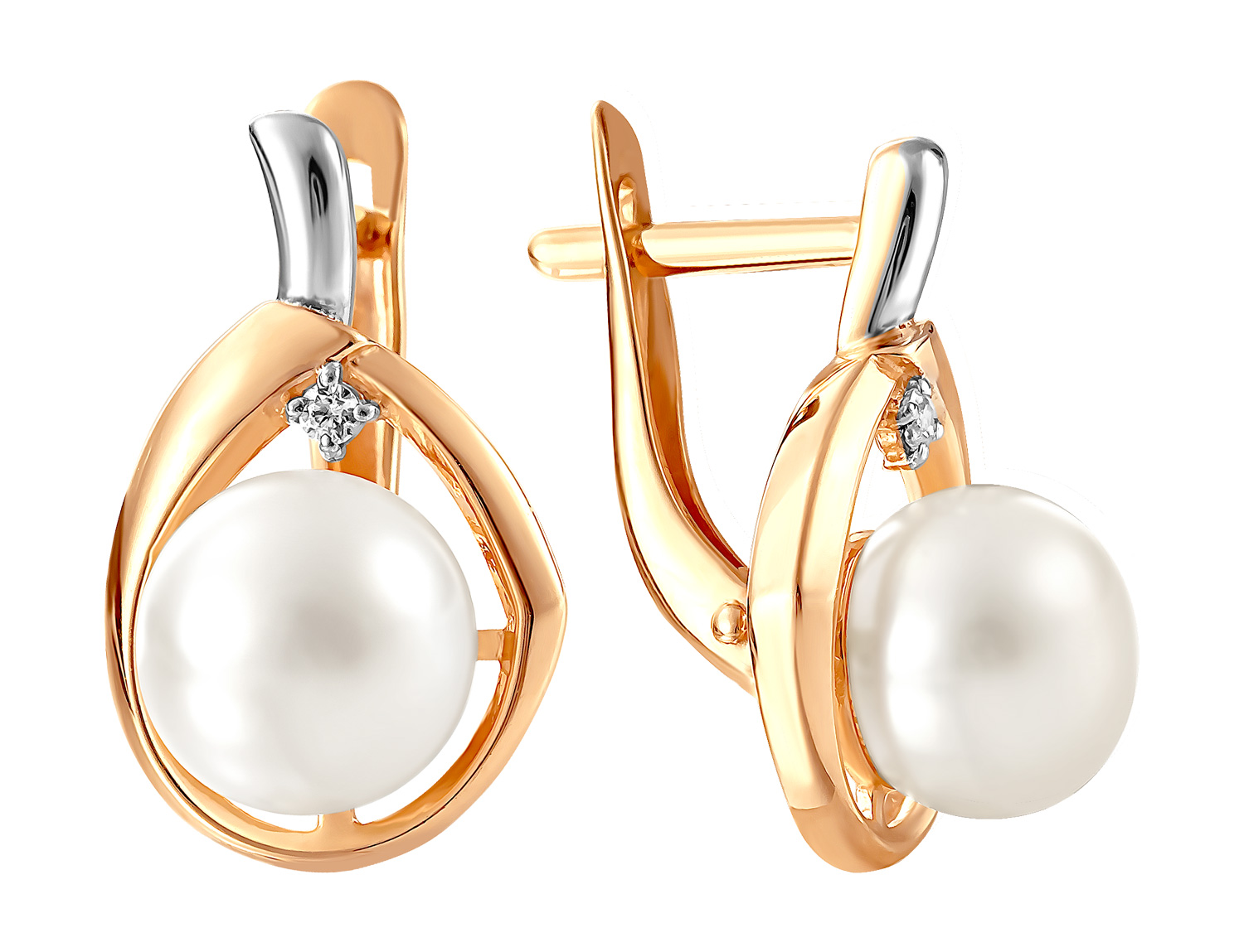 

Серьги из красного золота с жемчугом Примаэксклюзив 290-1-883R, 290-1-883R