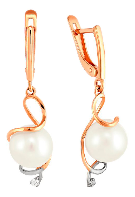 

Серьги из красного золота с жемчугом Примаэксклюзив 290-1-880R, 290-1-880R