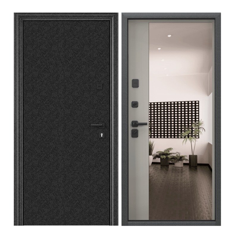 

Дверь входная Torex для квартиры стальная Comfort X 950х2050 левый, зеркало, черный, Comfort X
