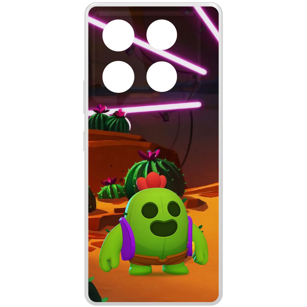 

Чехол-накладка Krutoff Clear Case Brawl Stars-Спайк для INFINIX GT 20 Pro, Прозрачный