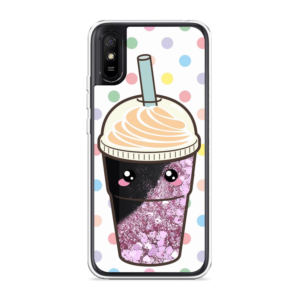 

Жидкий чехол с блестками "Милый стакан" на Xiaomi Redmi 9A, 38994-1