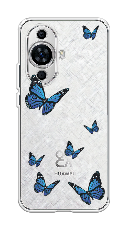

Чехол на Huawei Nova 11 "Blue butterflies", Синий;черный, 6121250-1