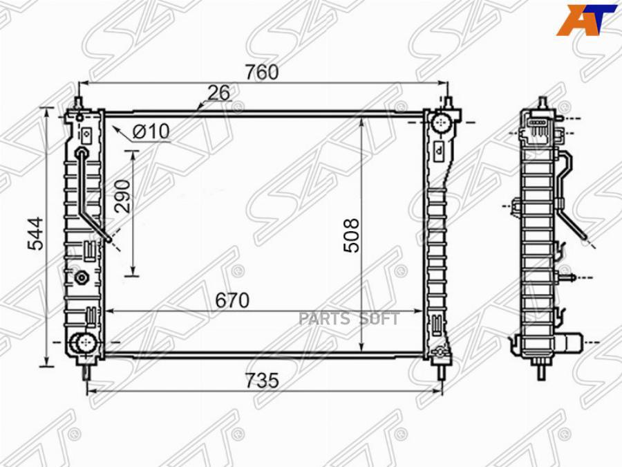 

SAT Радиатор CHEVROLET CAPTIVA/OPEL ANTARA/DAEWOO WINSTORM 2.4/3.2 07-