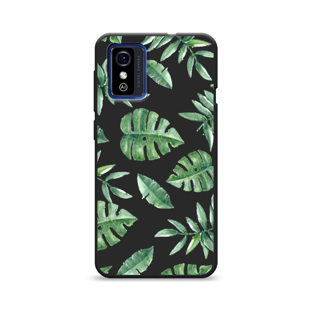 

Чехол Awog на ZTE Blade L9 / ЗТЕ Блэйд L9 "Нарисованные пальмовые листья", Разноцветный, 135252-1