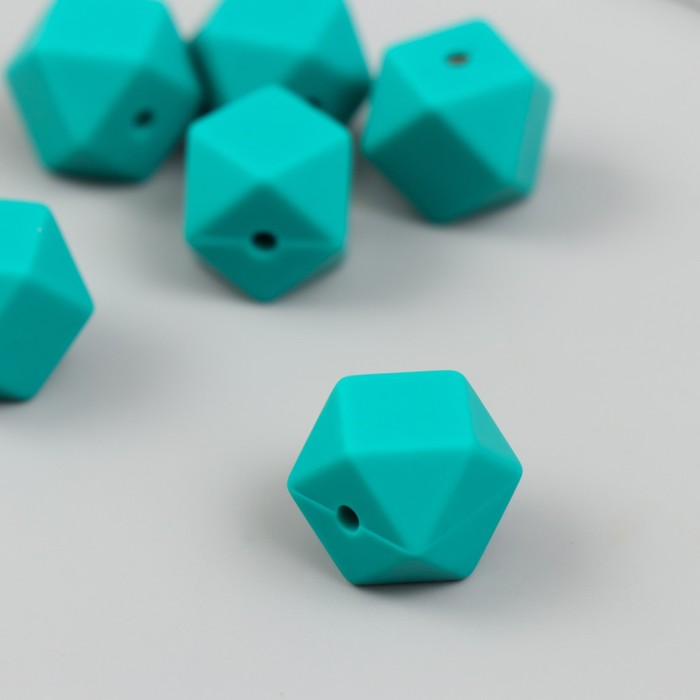 

Бусина силикон Многогранник тёмно-зеленая d=1,4 см (6 шт.), Зеленый