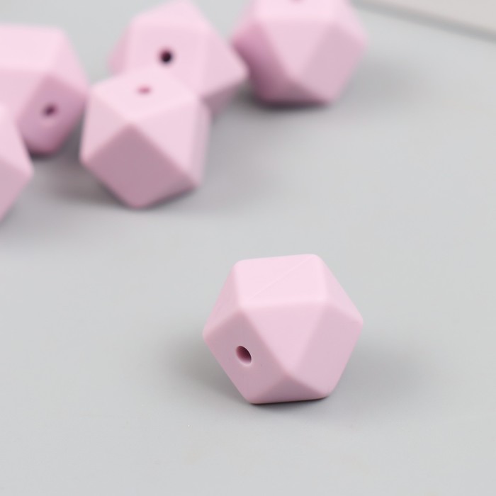 

Бусина силикон Многогранник сиренево-фиолетовая d=1,4 см (6 шт.), Фиолетовый