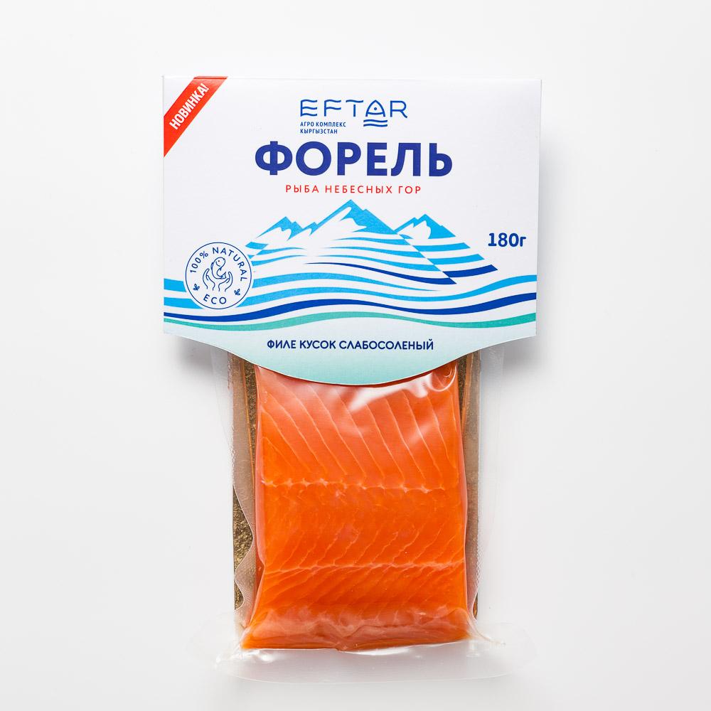 

Форель Eftar филе-кусок, слабосоленая, в вакуумной упаковке, 180 г