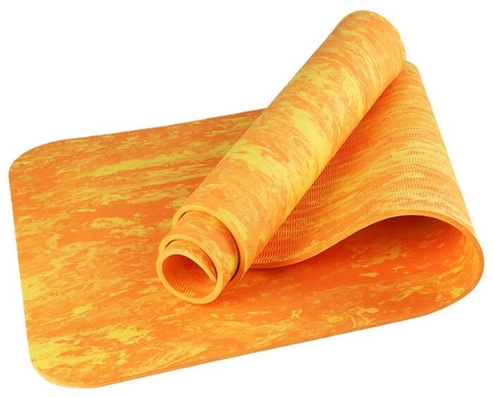 фото Tpem6-101 коврик для йоги тпе 183х61х0,6 см (оранжевый гранит) (b34520) nobrand