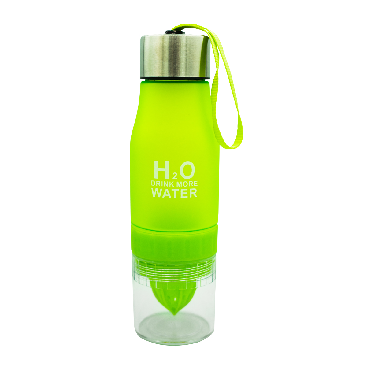 фото Бутылка для воды с соковыжималкой, 650 мл, цвет зеленый, 24х7 см, marma mm-bot3-11